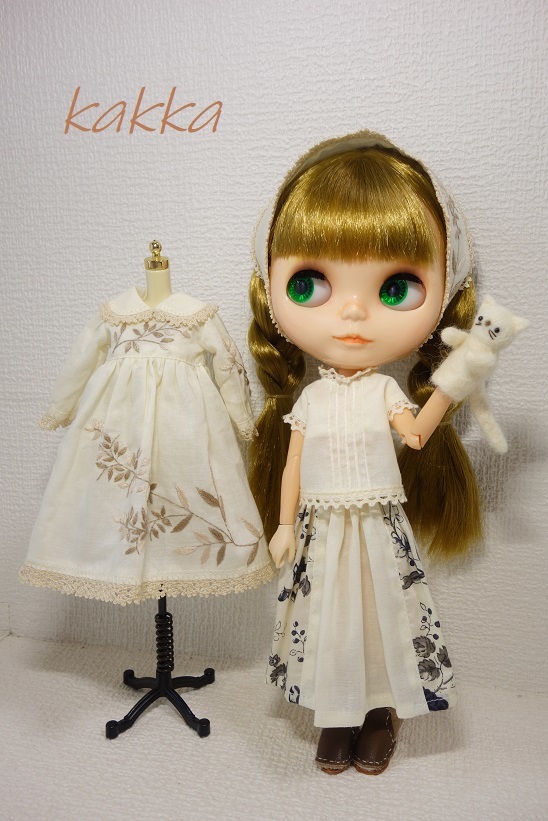 ★ブライスアウトフィット★Blythe outfit★★刺繍のお洋服セット★★アースカラー★_画像7