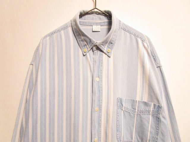 1990's made in bangladesh stripe design crazy pattern B.D shirts ボタンダウンシャツ 長袖シャツ クレイジーパターン ビンテージシャツ_画像3