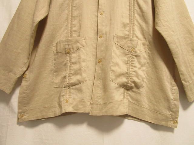 (希少◎)1990's YMLA linen fabric L/S cuban shirt ビンテージリネン キューバシャツ コムデギャルソンオム コモリ_画像5