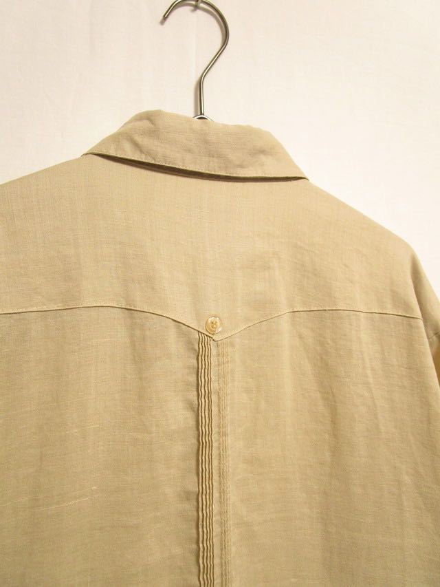(希少◎)1990's YMLA linen fabric L/S cuban shirt ビンテージリネン キューバシャツ コムデギャルソンオム コモリ_画像7
