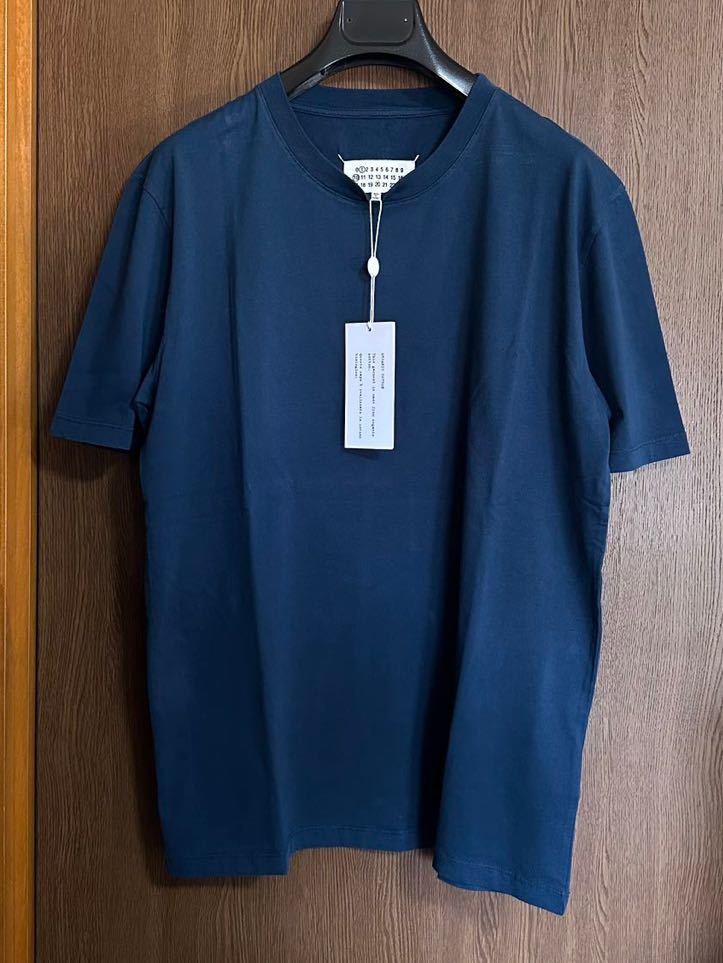 L新品 メゾンマルジェラ レギュラー オーガニックコットン Tシャツ 22AW L 50 Maison Margiela 1 10 メンズ 半袖 カットソー ダークブルー Yahoo!フリマ（旧）