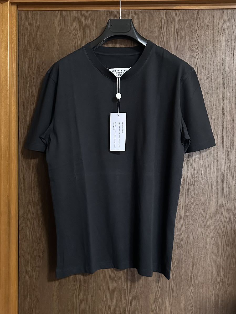 黒S新品 メゾンマルジェラ レギュラー オーガニックコットン Tシャツ 22AW size S Maison Margiela 1 10 メンズ レディース 半袖 ブラック