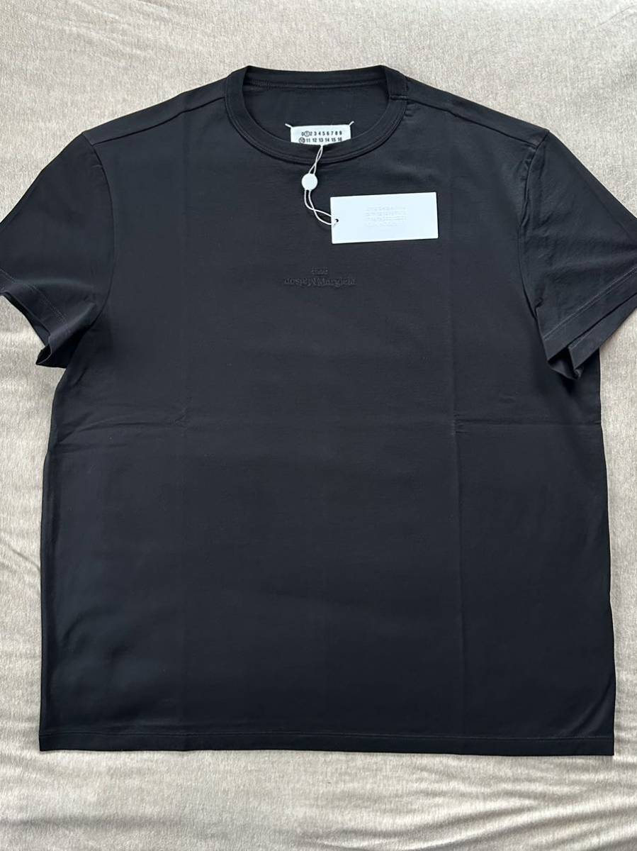 黒L新品 メゾンマルジェラ リバースロゴ Tシャツ 刺繍 22AW size L 50