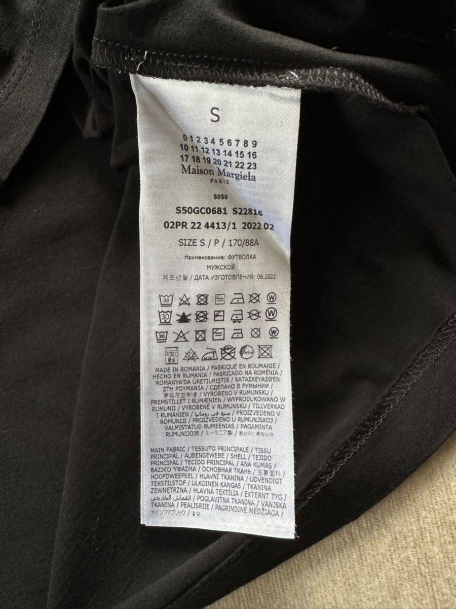 22AW新品S メゾンマルジェラ リバースロゴ Tシャツ 22AW S 黒 Maison Margiela 1 10 メンズ レディース 半袖 カットソー オールブラック