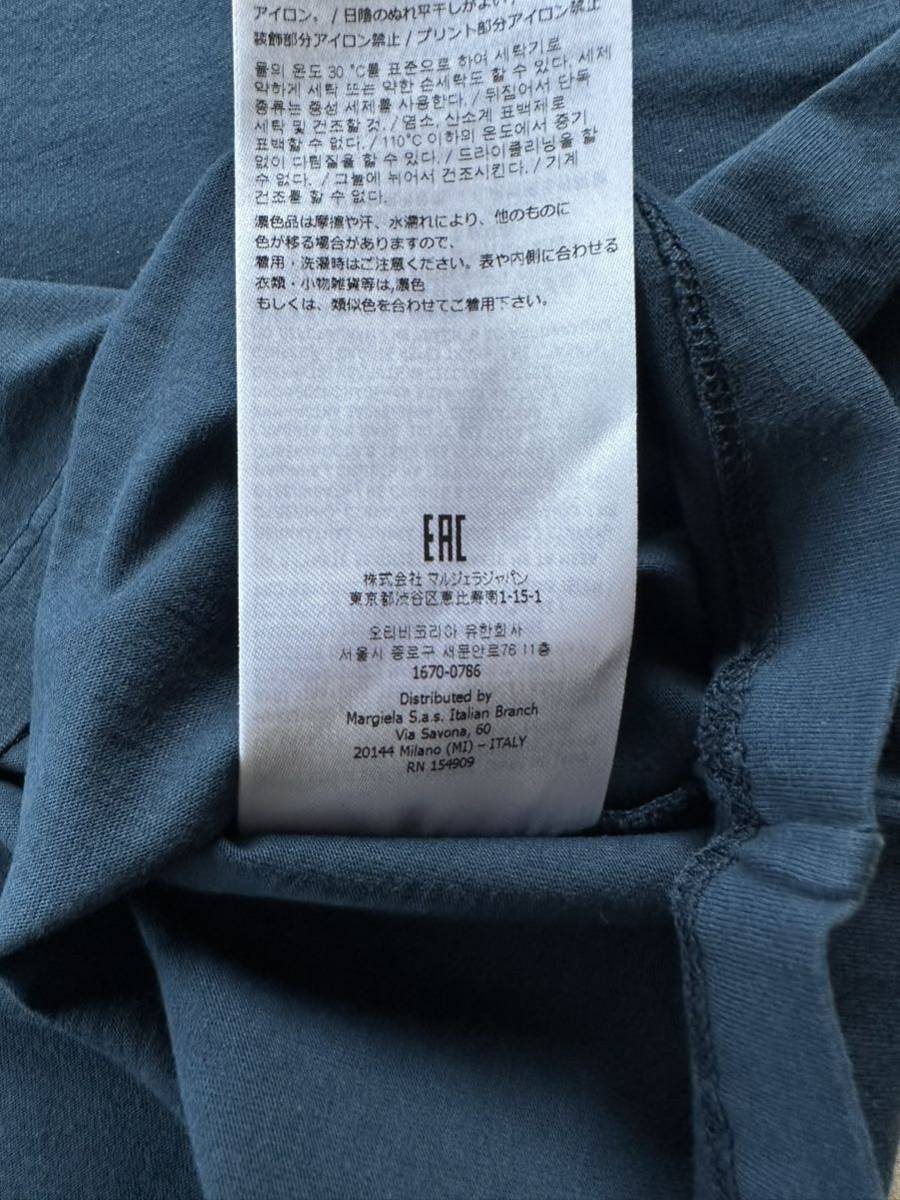 L新品 メゾンマルジェラ レギュラー オーガニックコットン Tシャツ 22AW L 50 Maison Margiela 1 10 メンズ 半袖 カットソー ダークブルー_画像7