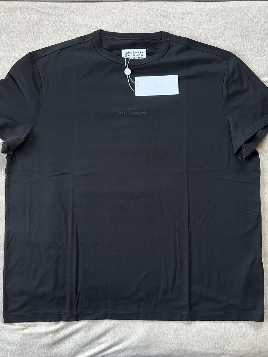 黒XXL新品 メゾンマルジェラ リバースロゴ Tシャツ 刺繍 22AW size XXL