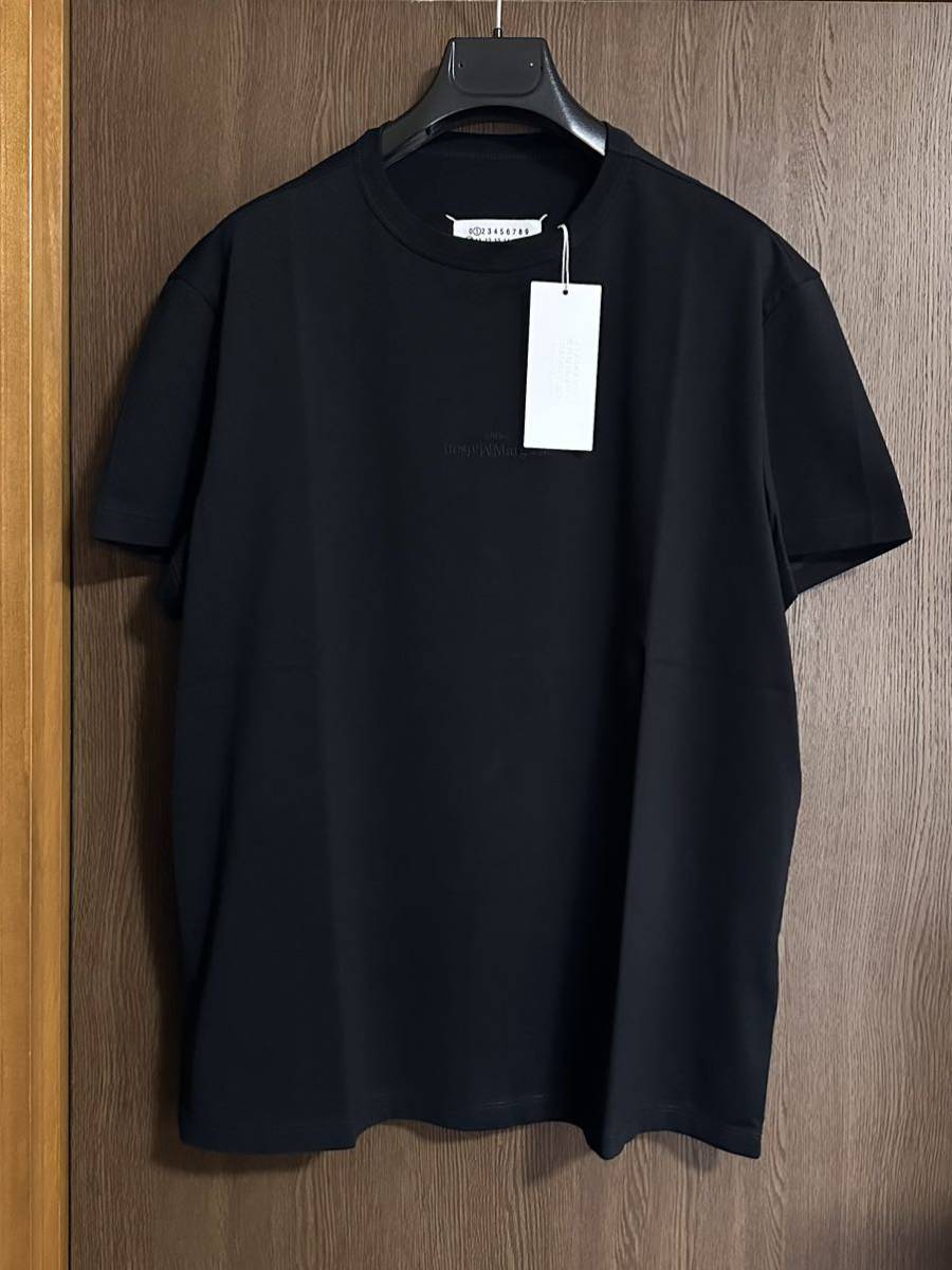 黒L新品 メゾンマルジェラ リバースロゴ Tシャツ 刺繍 22AW size L 50