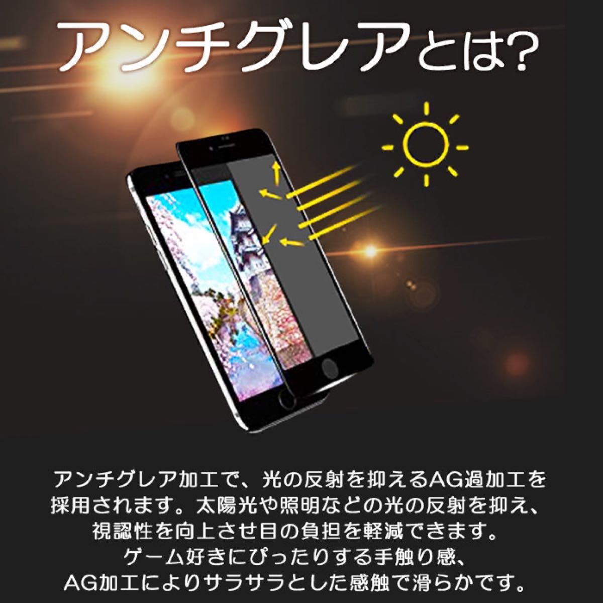 iPhone XR / 11 アンチグレア ＆ ブルーライトカット 強化ガラス ガラスフィルム　指紋防止 フィルム