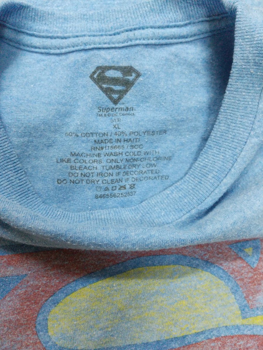 [送料無料](t11c4)XLスーパーマン公式usaアメリカ輸入古着半袖プリントTシャツオーバーサイズゆるだぼ/ロゴアメコミヒーロー_画像3