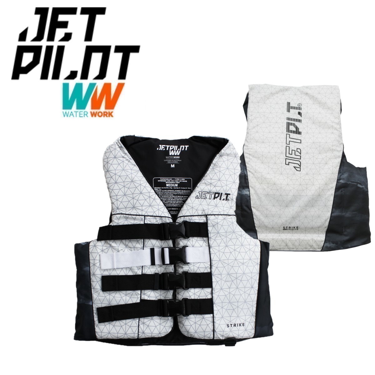 ジェットパイロット JETPILOT 2023 JCI認定ベスト 送料無料 ストライク プラス 4-バックル CGA ナイロン ベスト JA23128CGA ホワイト 2XL