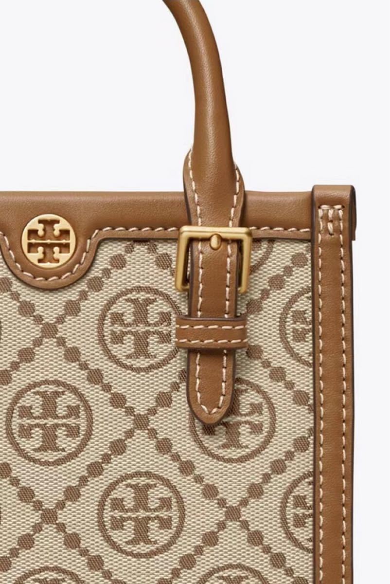 即納HOT トリーバーチ TORY BURCH Tモノグラム ジャカード ミニトート