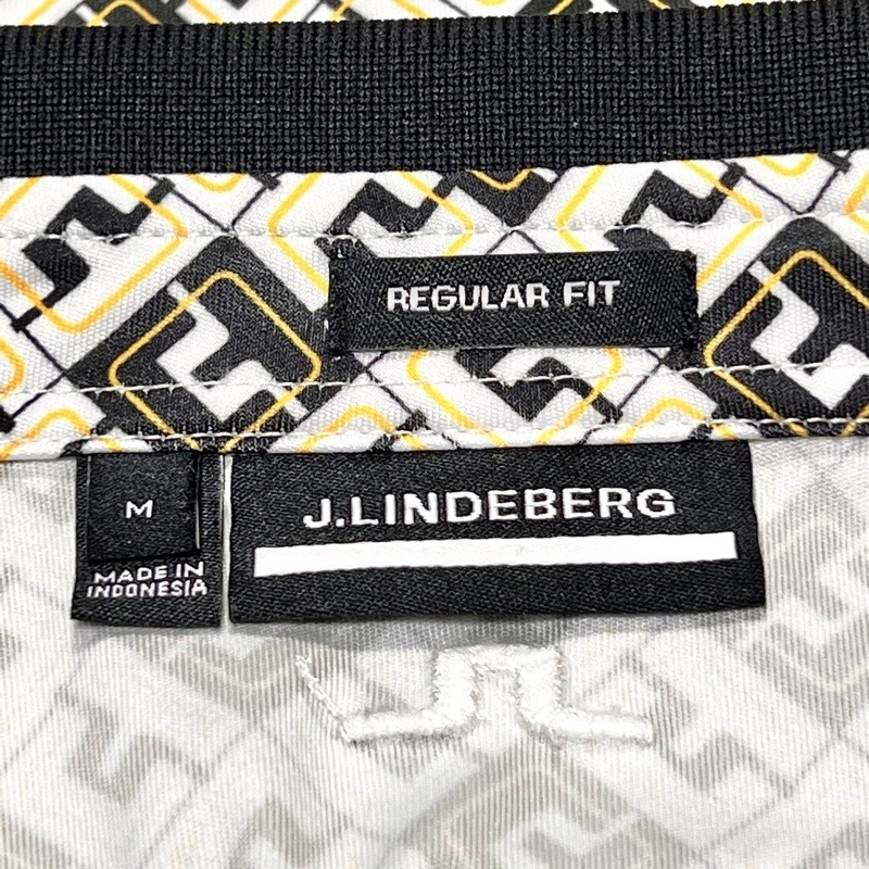 1点限り 送料無料 J.LINDEBERG ジェイリンドバーグ TOUR TECH REG FIT PRINT POLO 半袖 ポロシャツ M ホワイト ブラック メンズ ゴルフの画像6