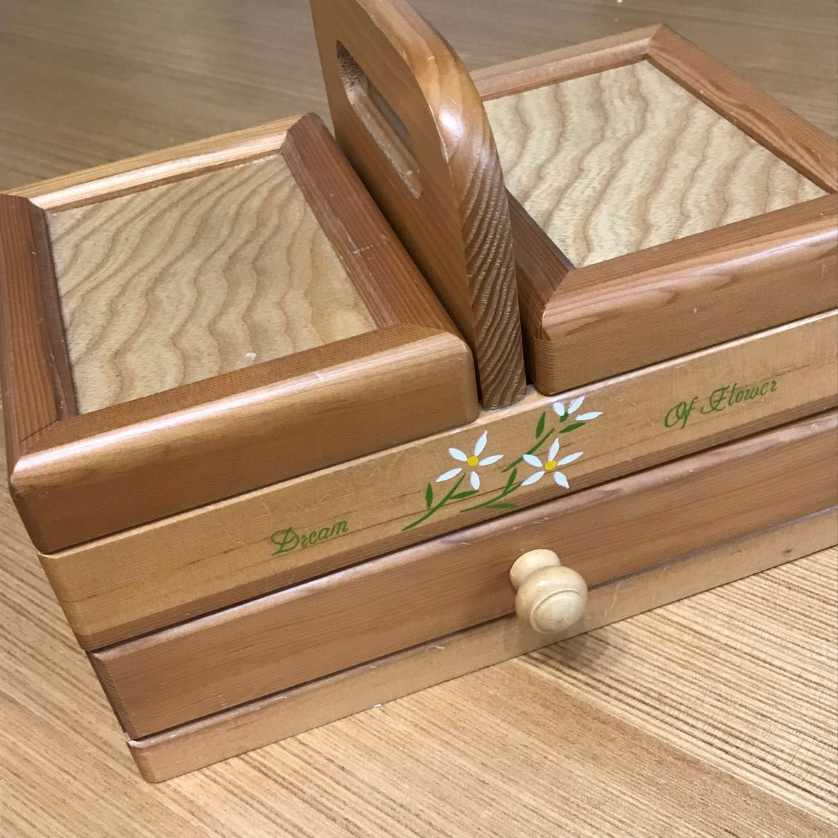 裁縫箱 木製 ソーイングボックス お針箱 木箱 道具箱 手芸｜PayPayフリマ