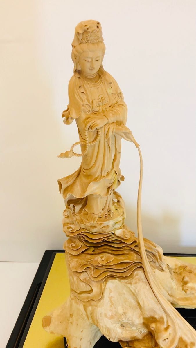 水月観音菩薩 黄賢富作 木製仏像