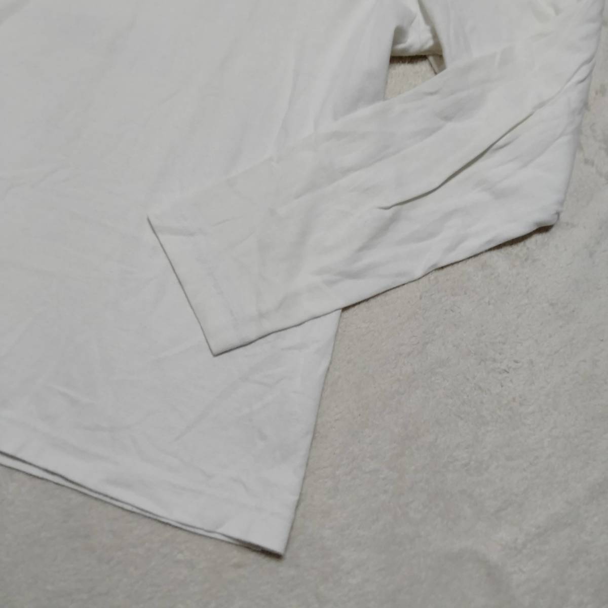 LACOSTE ラコステ Vネック カットソー トップス Tシャツ ワンポイントロゴ コットン100％ 長袖 ホワイト サイズ3 smm85_画像5