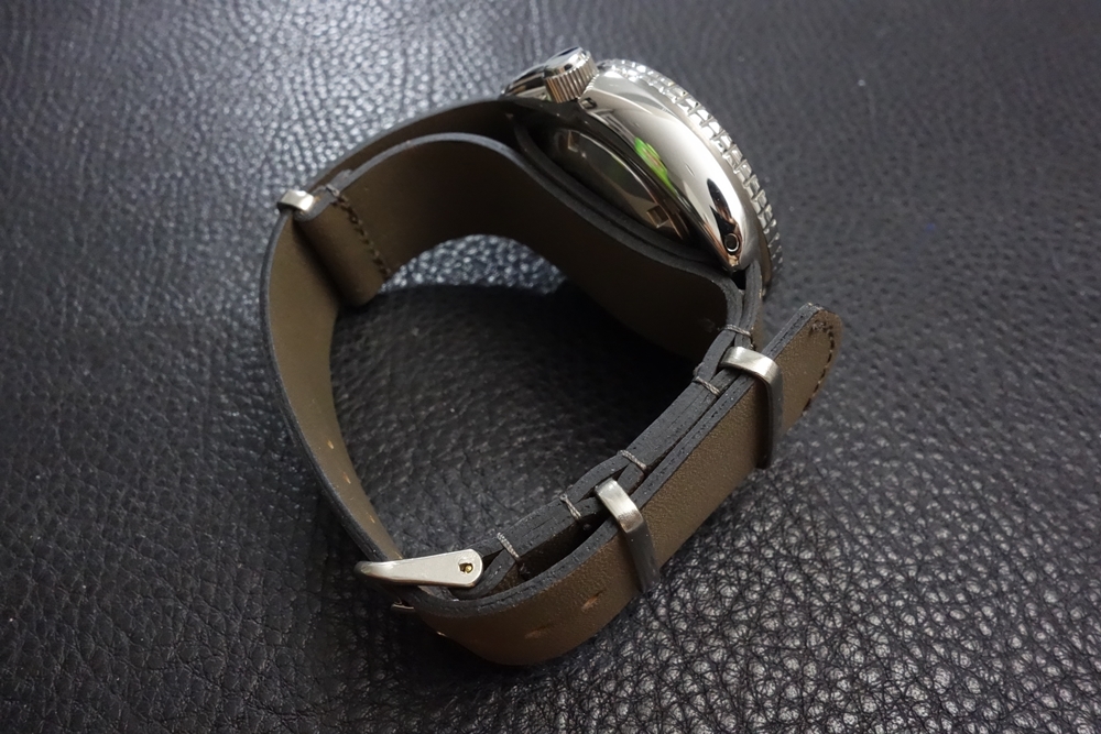 ◆Leather NATO G10Strap◆高品質国産本牛革カーフレザー KHAKI 19mm カスタムオーダー(バックルカラー) 受注生産 日本製 腕時計ベルト