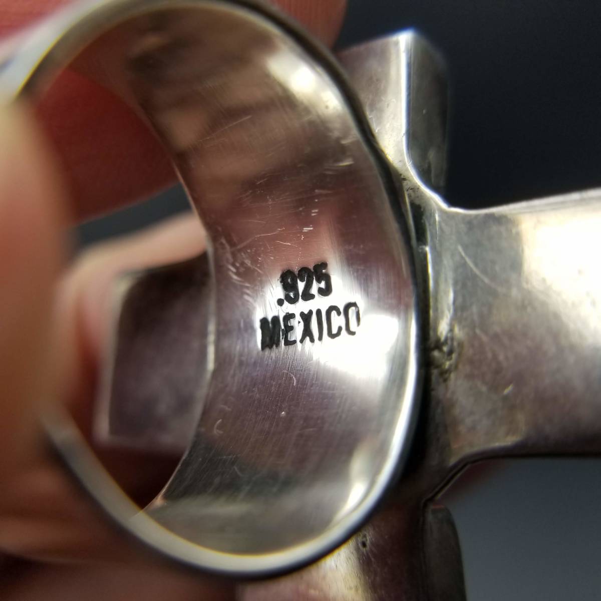 メキシコ ハウライト 天然石 ターコイズ ヴィンテージ シルバー 17.2g リング 指輪 レトロ アクセサリー ジュエリー 輸入 6Y-1