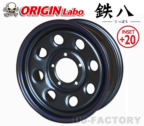 ★ORIGIN 鉄八 MUD-SDS8/16x6.0J(6J) 139.7/5H +20 ブラック 【4本セット】★ジムニー 専用スチールホイール（MUD-SDS8-1660JP20-BK）_画像2