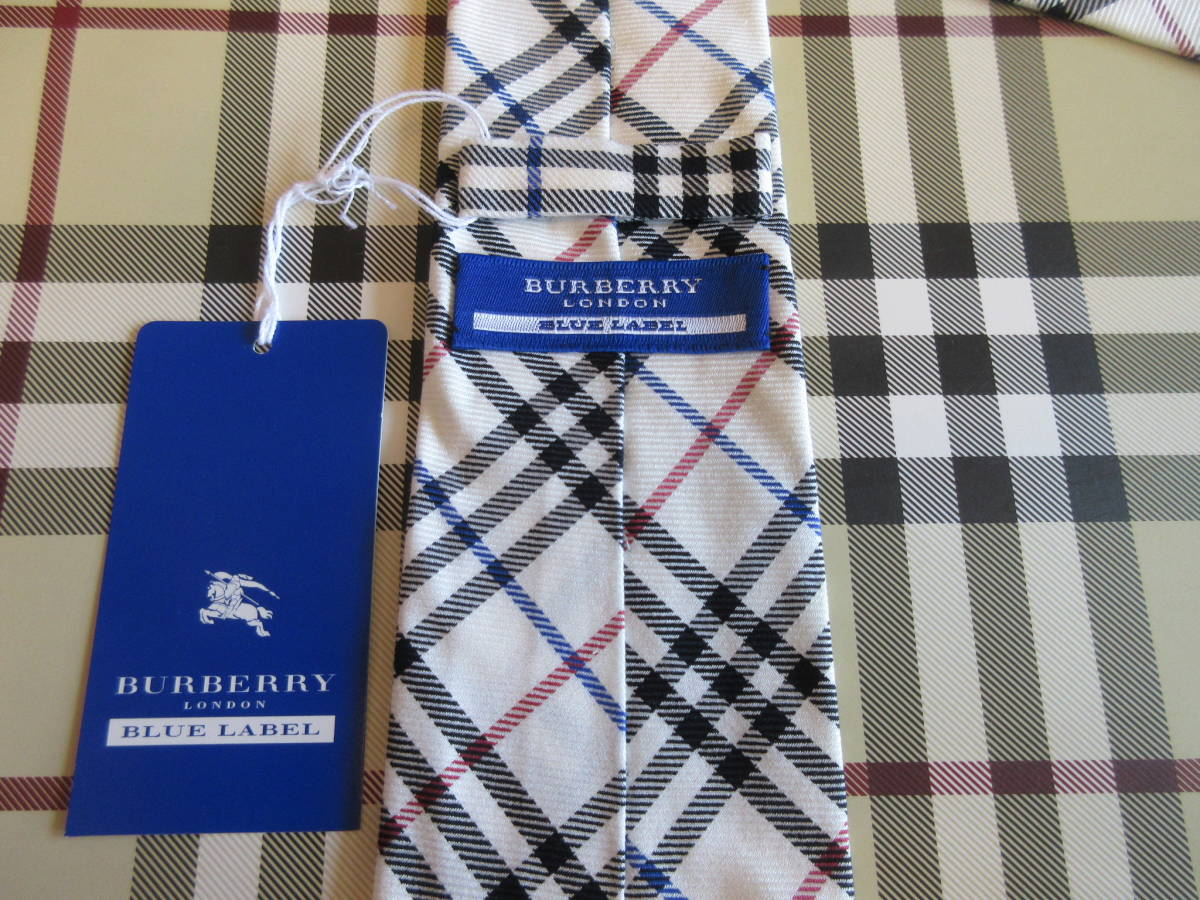 【未使用品】バーバリーブルーレーベル BURBERRY BLUE LABEL バーバリーチェックネクタイ 白 女性用