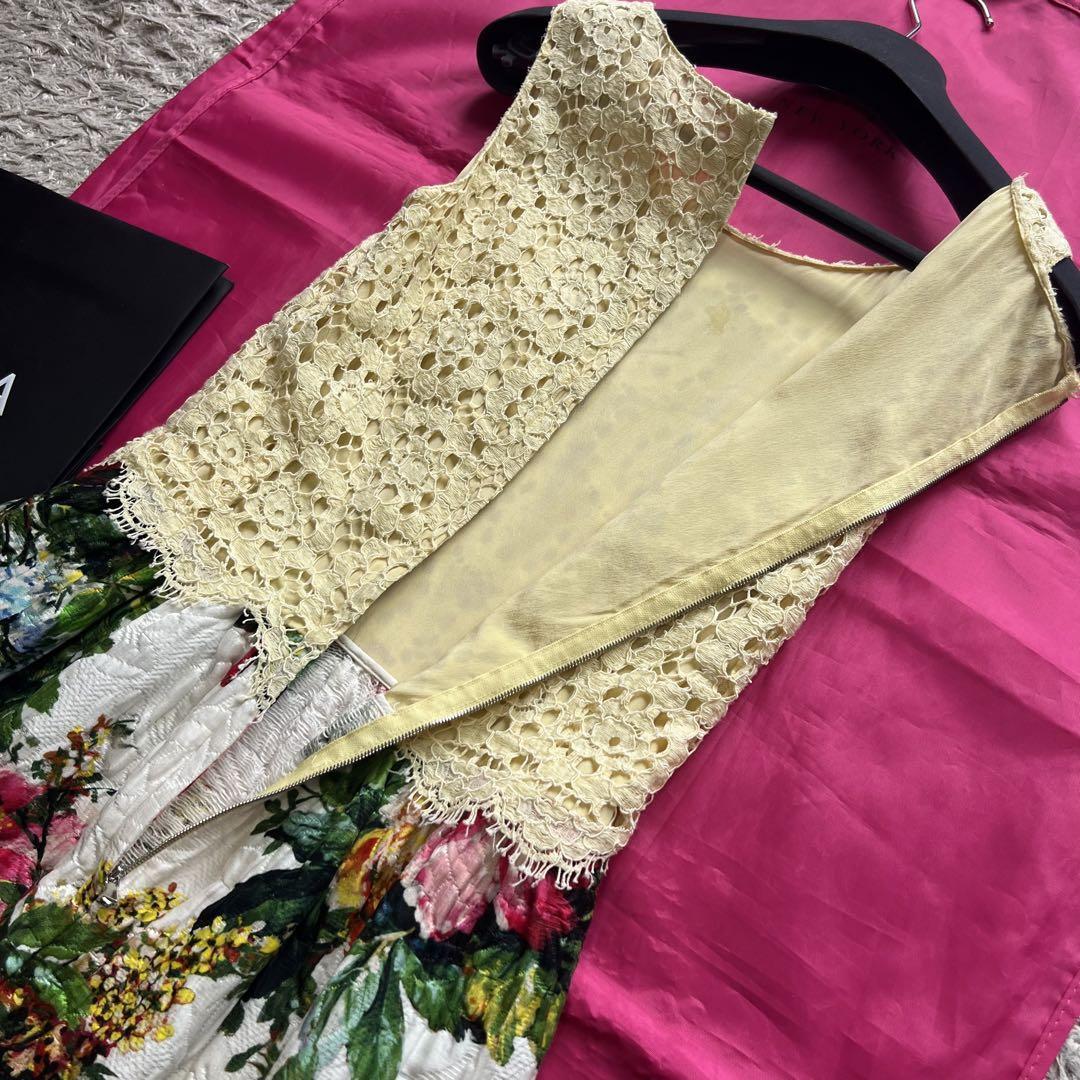 美品】DOLCE&GABBANA ドッキングワンピース レース 花柄 36 ドルチェ