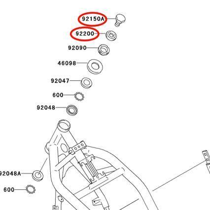 在庫あり 即納 バリオス A1-A5 純正 ステム トップ ボルト ワッシャー カワサキ ZR 250 A ステムナット トップブリッジ_画像2