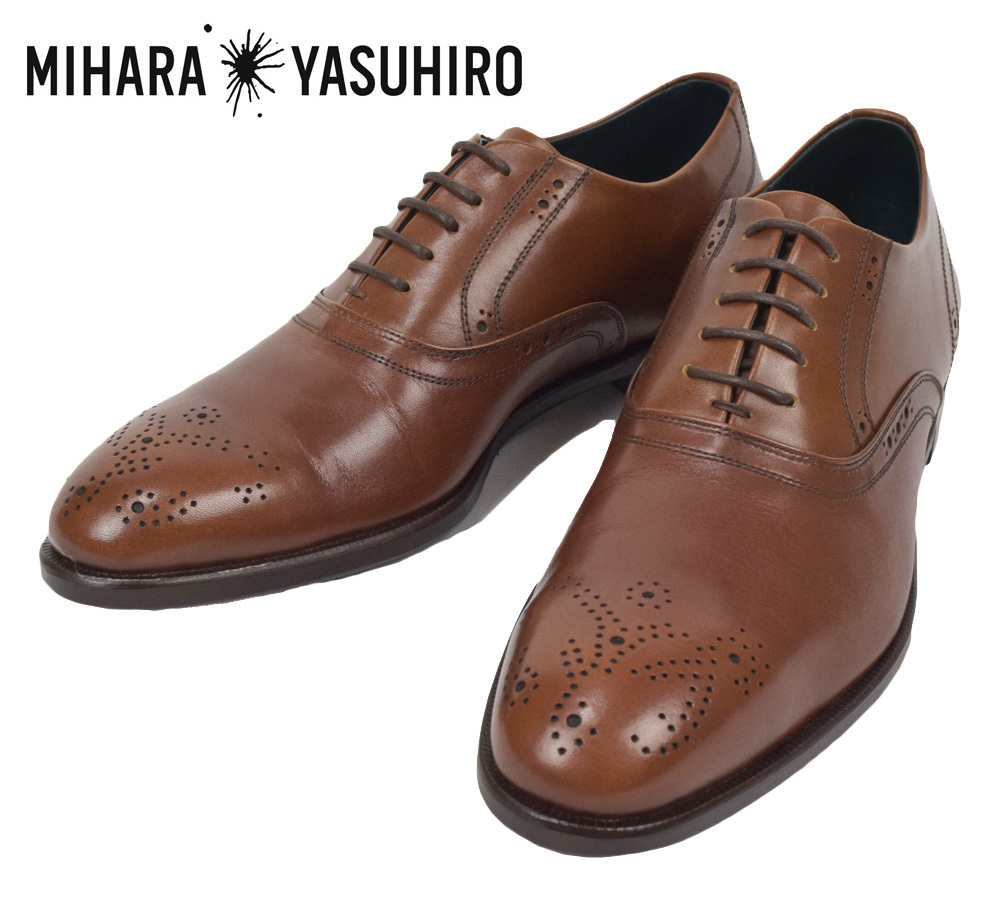 新品 MIHARAYASUHIRO メダリオン レザー シューズ 25 ビジネスシューズ ミハラヤスヒロ