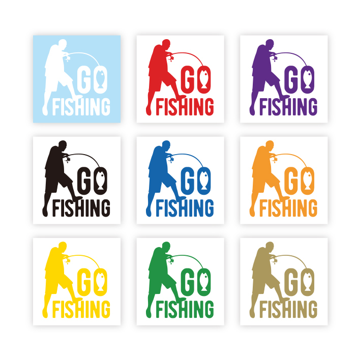 人気提案 在庫処分セール シルバー Go Fishingカッティングステッカー