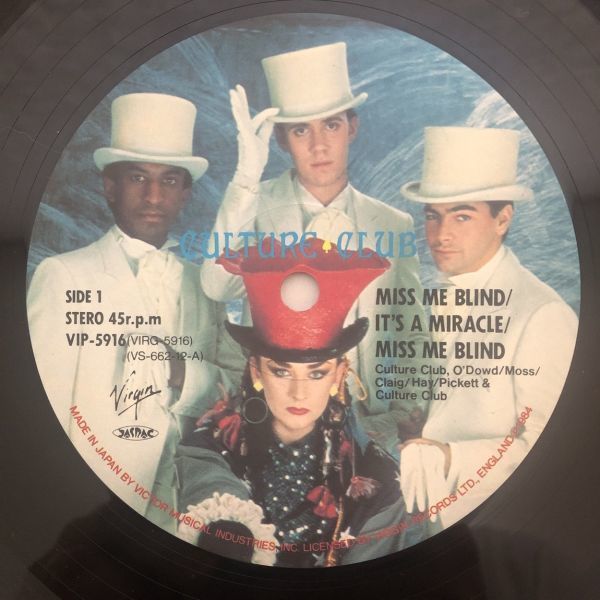 ○Culture Club/IT'S A MIRACLE//MISS ME BLIND【1984/JPN盤/12inch E.P.】_画像3