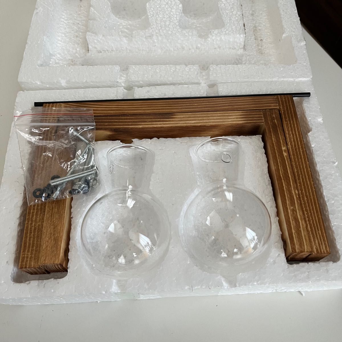 木製フレーム　観葉植物　花瓶　ガラス花瓶　ガラスボトル　北欧　韓国雑貨　水栽培　