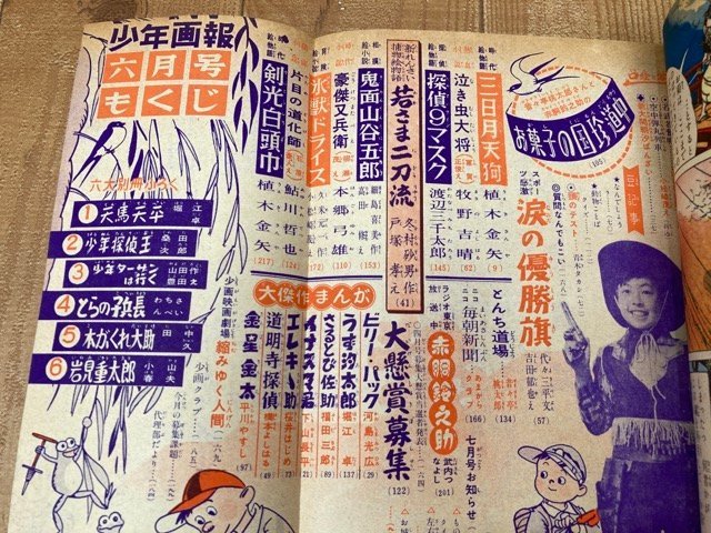 少年画報　昭和32年6月号【別冊ふろく6点揃/稲尾 金田投手プロマイド付】/1957/赤胴鈴之助・堀江卓・少年ターザンは行く　YDK765_画像6