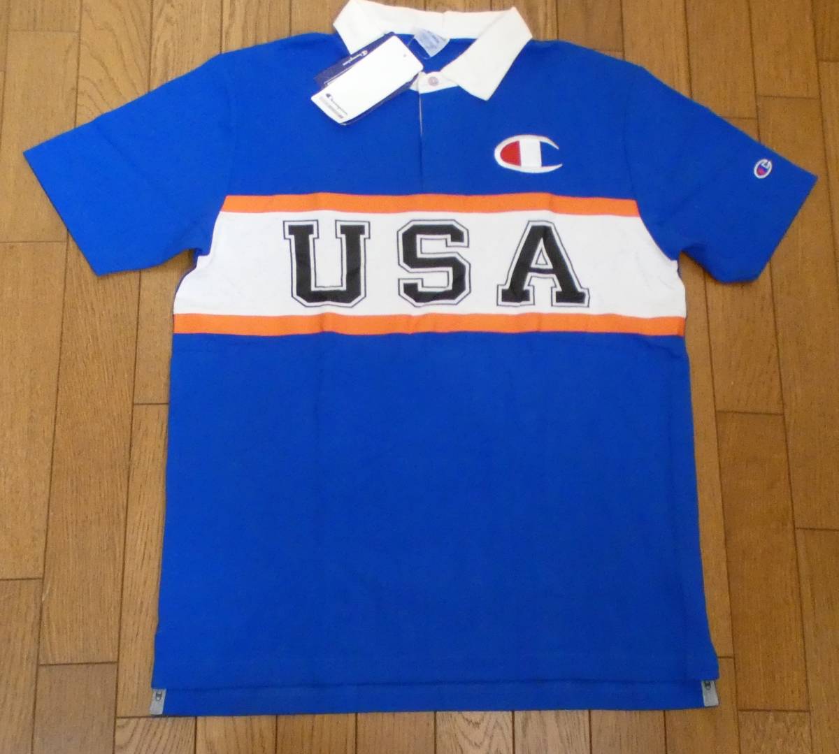 (物25) 定価11,880円 展示品 チャンピオン ゴルフ 防臭 速乾 半袖ポロシャツ C3-PG302 青 メンズXLの画像3