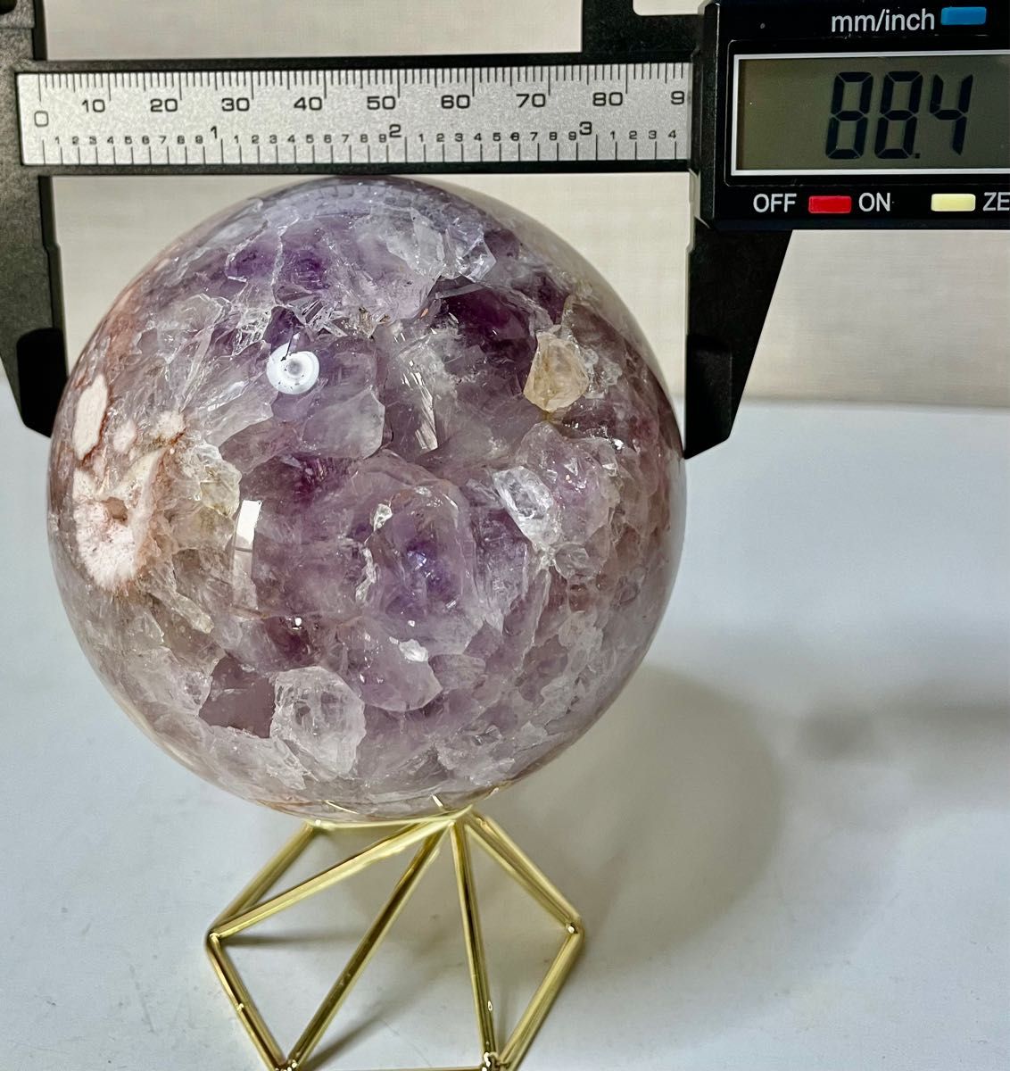 ジオード ピンクアメジスト スフィア パワーストーン 結晶 浄化 笑口