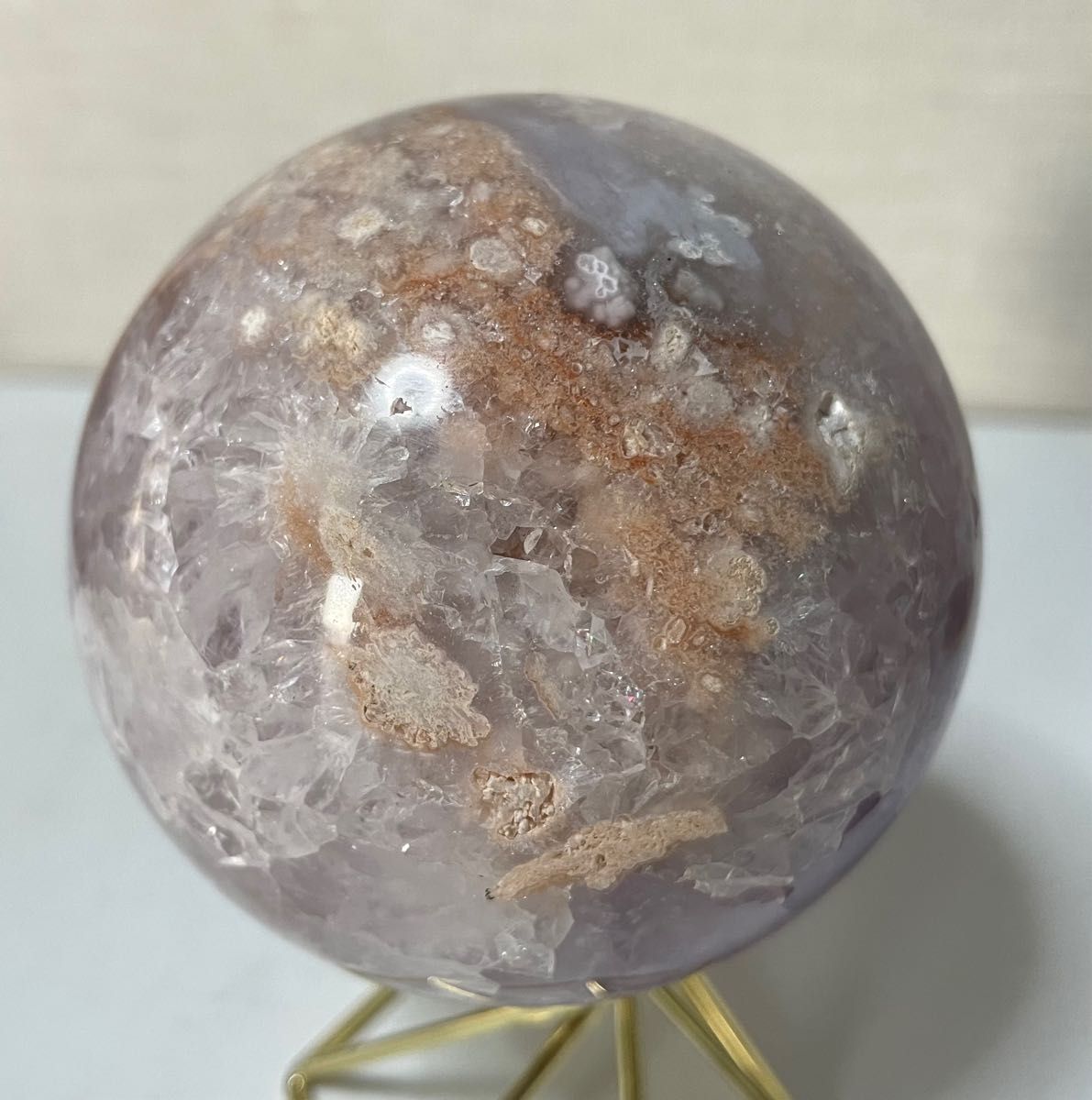 ジオード ピンクアメジスト スフィア パワーストーン 結晶 浄化 笑口
