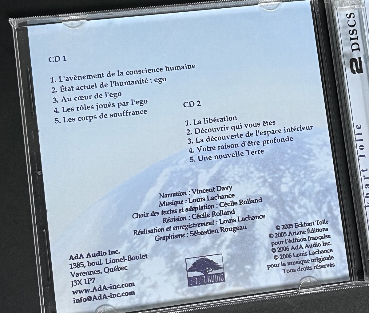 CD エックハルト・トール 「Nouvelle Terre」　Eckhart Tolle　フランス語　朗読　スピリチュアル _画像3