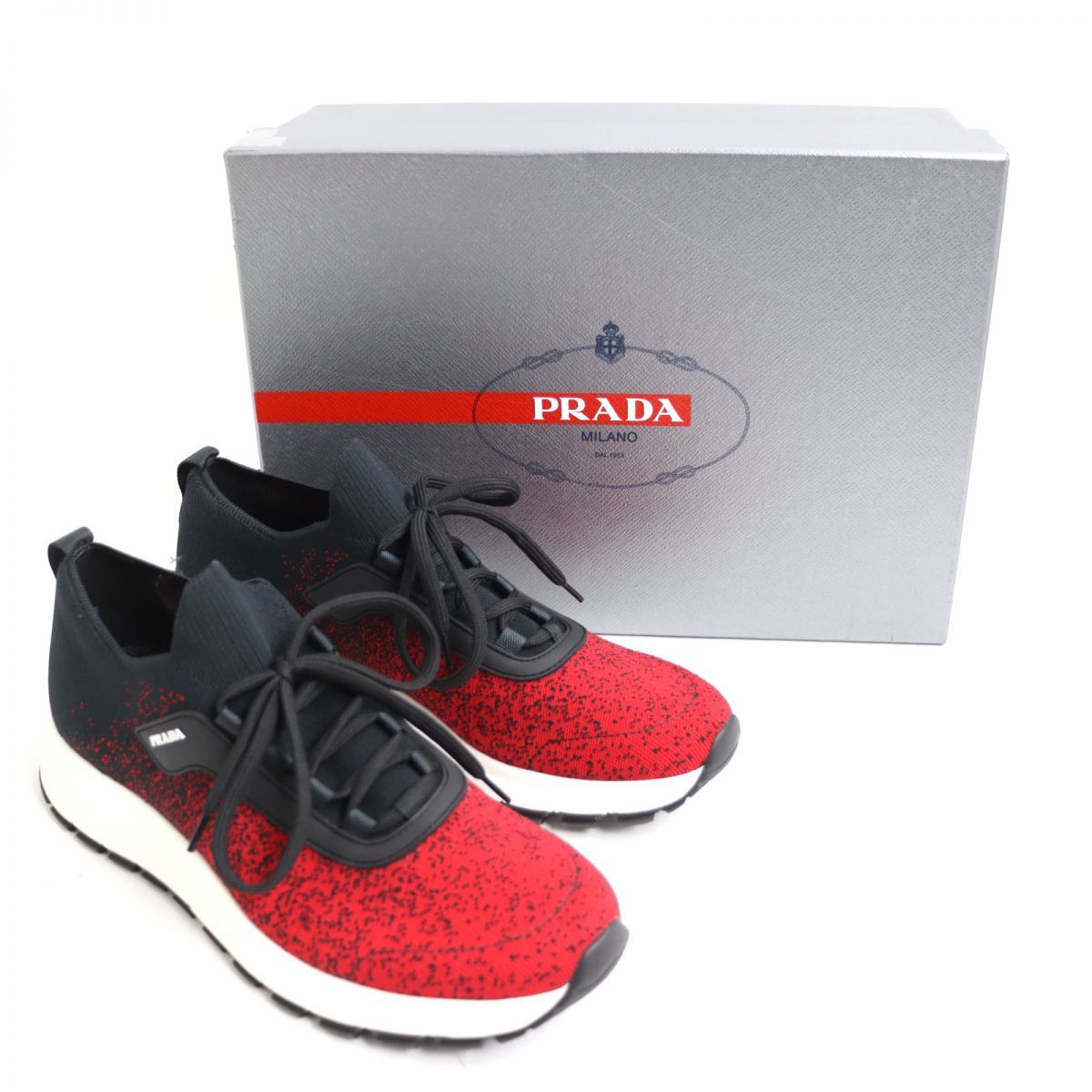 PRADA プラダ ソックス スニーカー サイドロゴ ブラック PRADA プラダ ソックス スニーカー サイドロゴ ブラック