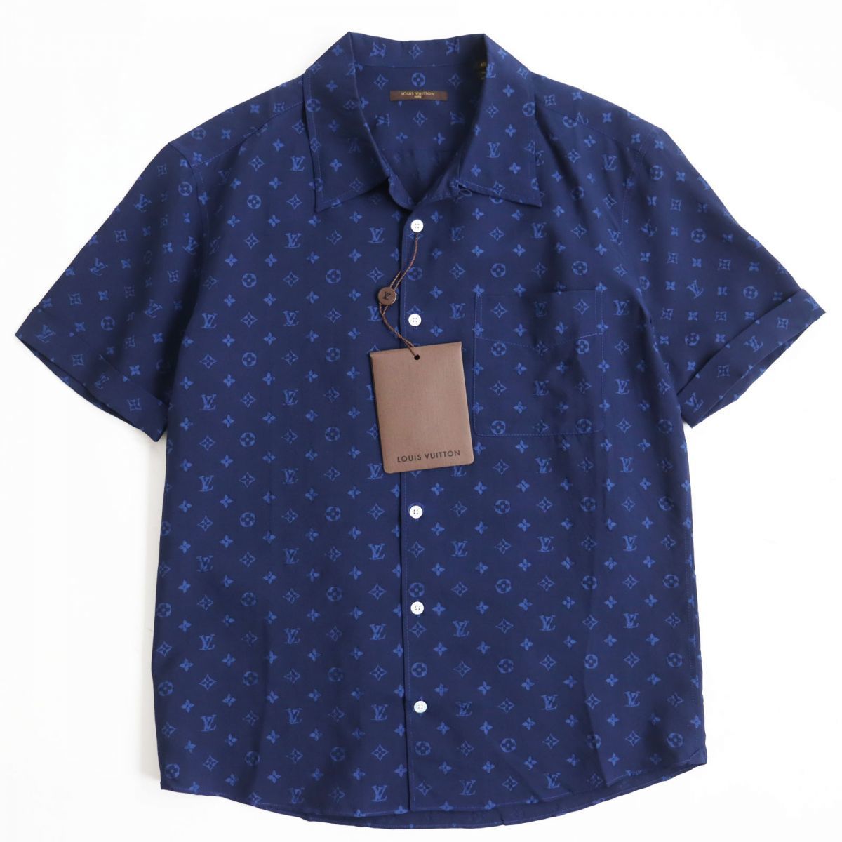 未使用品○LOUIS VIUTTON ルイヴィトン シルク100% モノグラム 半袖