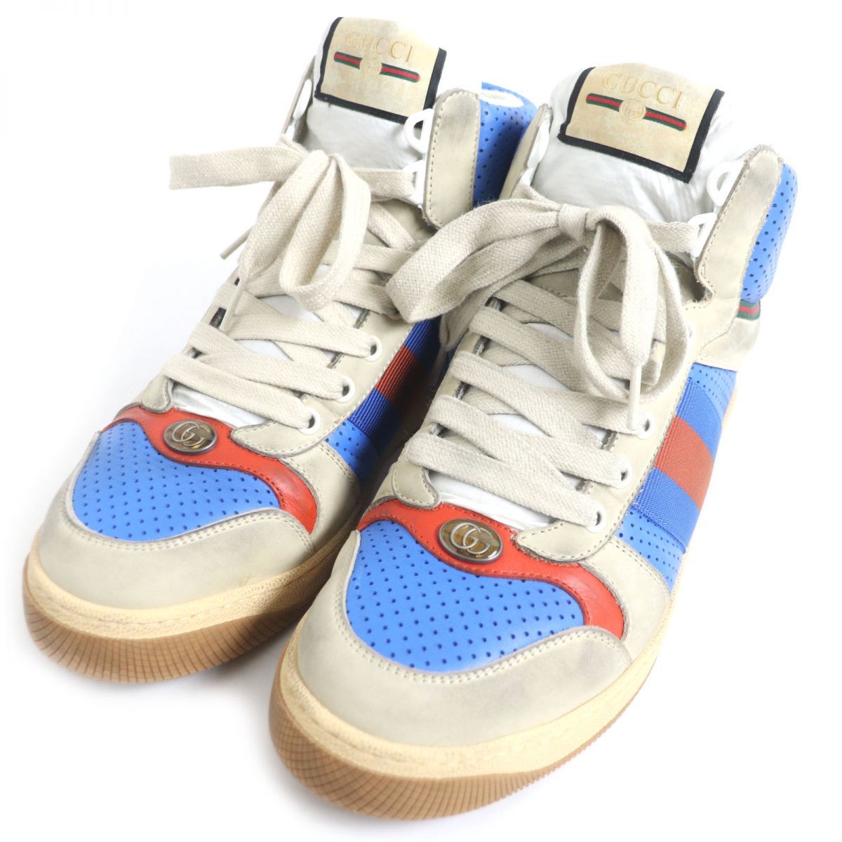 極美品□GUCCI/グッチ スクリーナー ヴィンテージ加工 GGロゴ レース