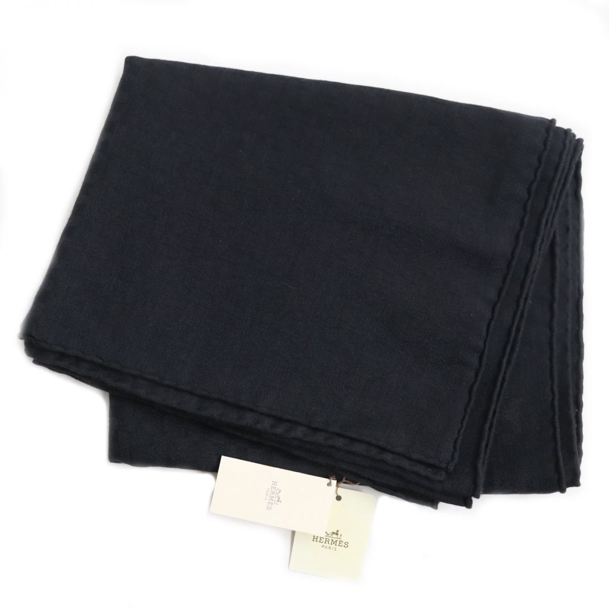 未使用品○HERMES エルメス カシミヤ×シルク H柄 大判 ストール