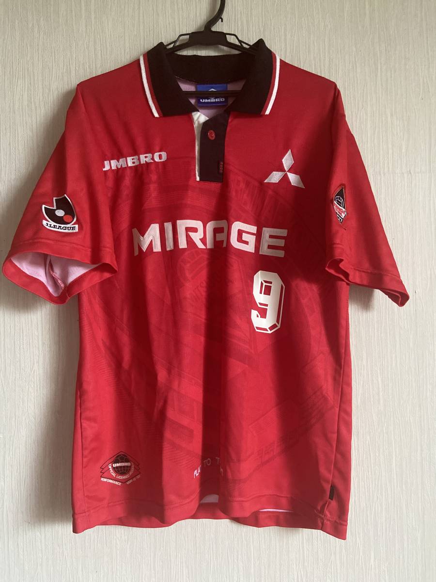 即決 1997 97年 浦和レッズ No.9 HOME ホーム半袖ユニフォーム umbro 当時物 正規品 _画像1