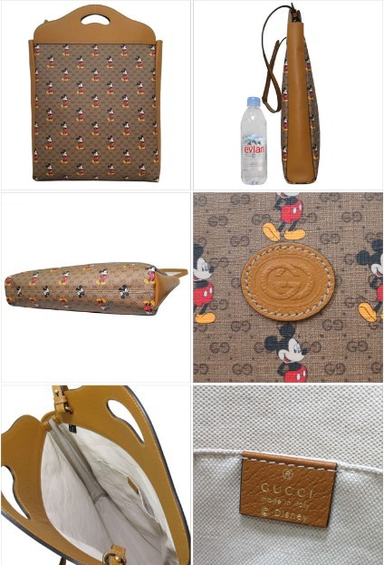 超稀少 新品未使用 GUCCI DISNEY グッチ ディズニー コラボ 2way ショルダーバッグ ブラウン GGスプリーム マイクロGG ミッキー PVC レザー_画像7