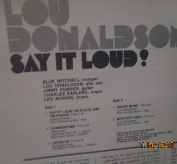 LOU DONALDSON/SAY IT LOUD/van gelder 刻印/の画像4