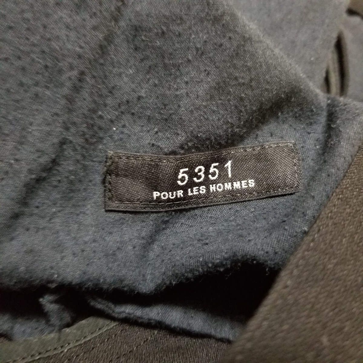 5351 POUR LES HOMME 5351プールオム テーパード パンツ スラックス サイズ2 ストレッチ ブラック メンズの画像7