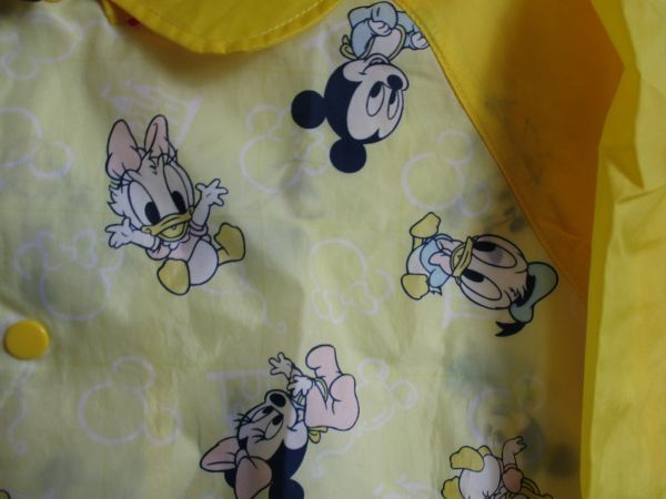 WZ791【Disney】ミニーマウス プリント レインコート 雨衣 雨カッパ 女児 黄 100