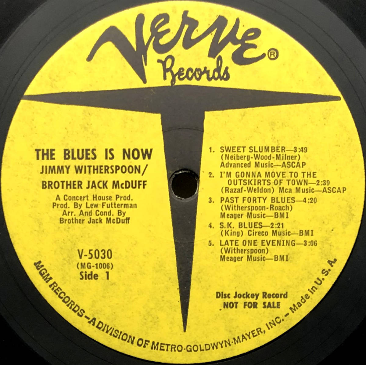 ★US ORIG MONO 白プロモ LP★JIMMY WITHERSPOON with BROTHER JACK McDUFF/The Blues Is Now 1967年 MELVIN SPARKS参加 PROMO WLP_画像3