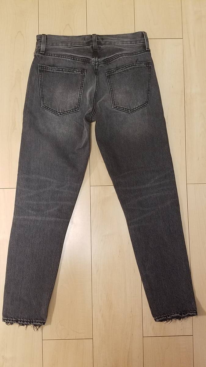 MOUSSY( Moussy )OPEN KNEE STRAIGHT повреждение черный Denim брюки /24