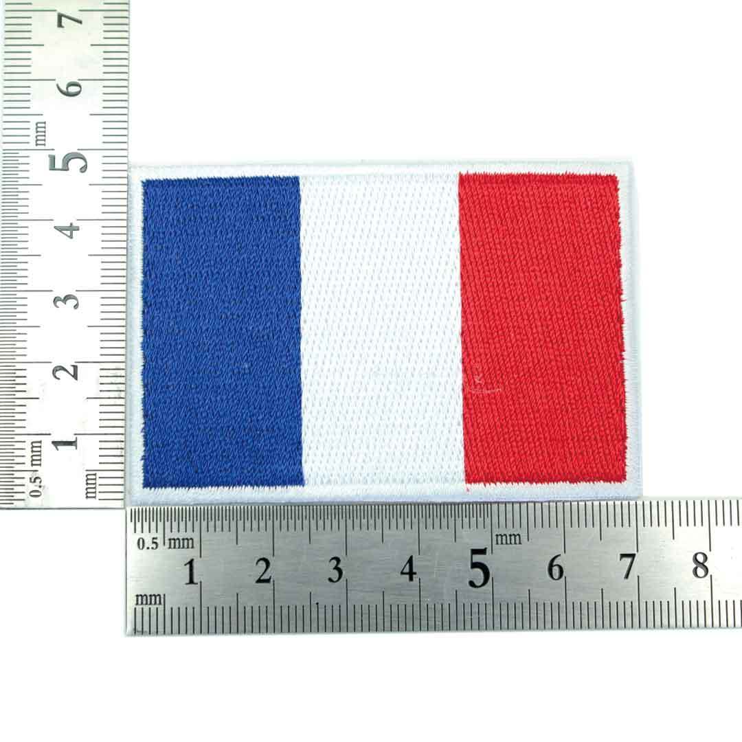 アイロンワッペン フランス France 国旗 トリコロール 簡単貼り付け アップリケ 刺繍 裁縫_画像2