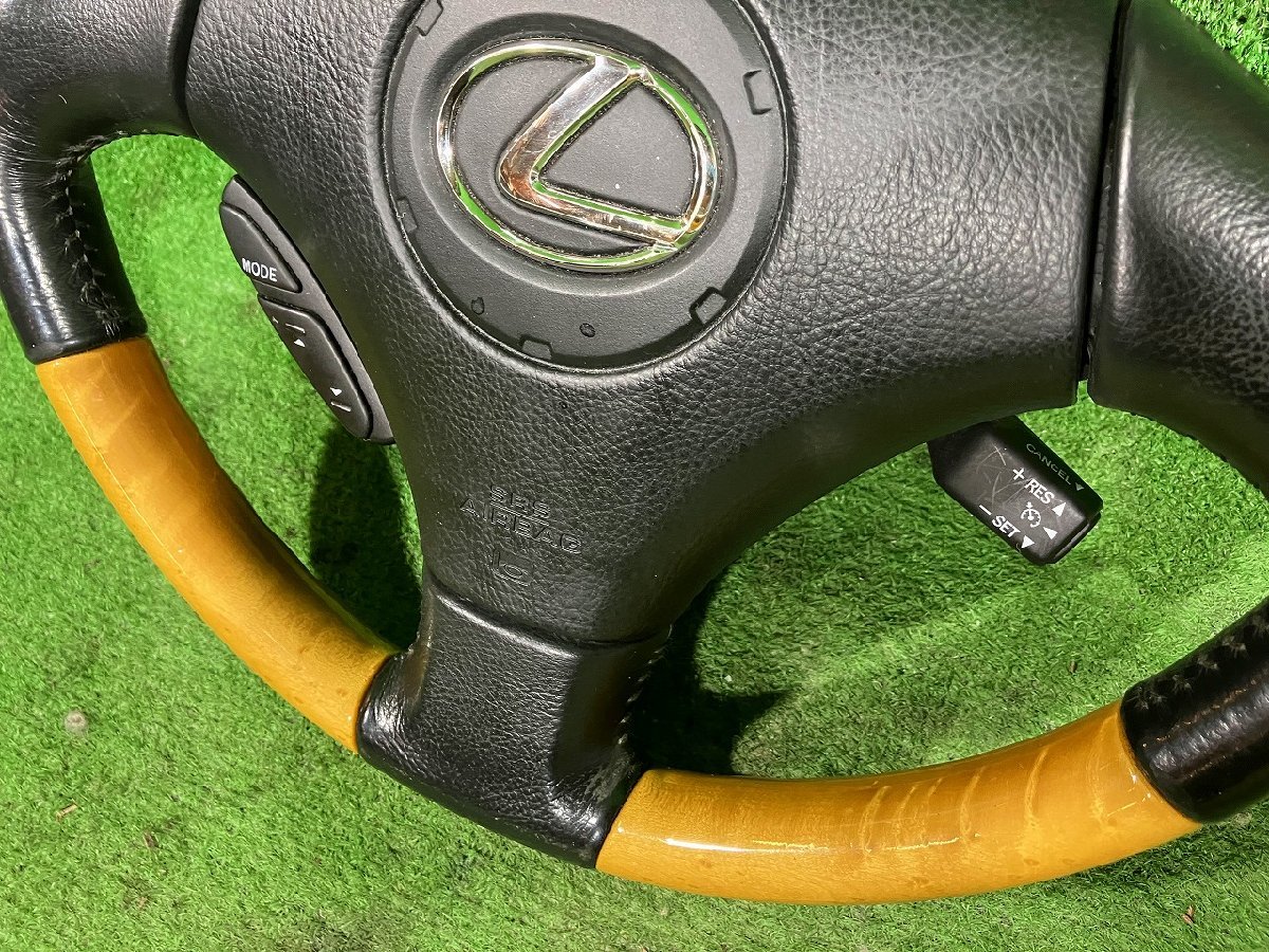  new S control 72987 H17 Lexus SC430 UZZ40]* original wood combination steering wheel L Mark horn pad attached *SRS inflator lack of 