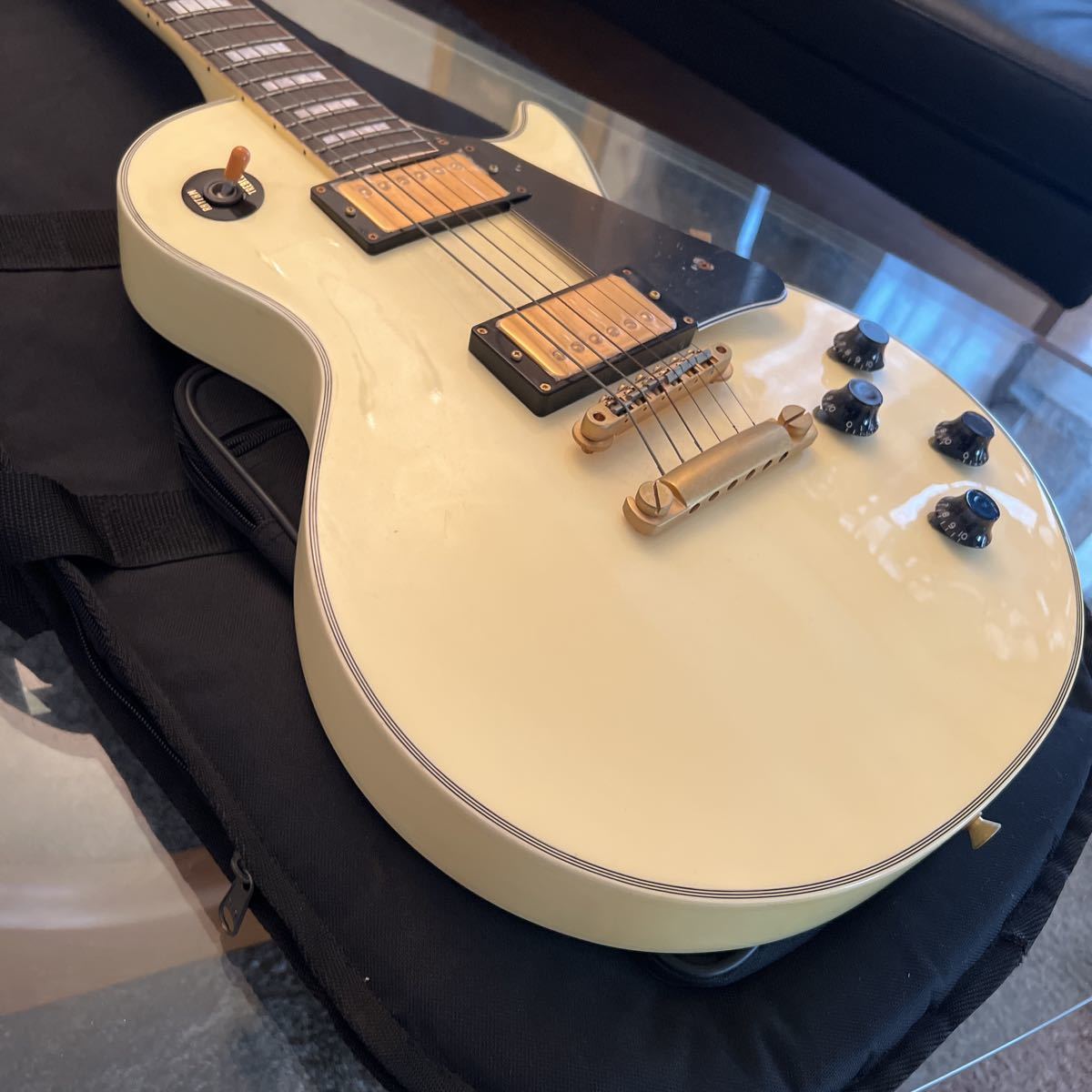 Burny バーニー レスポールカスタム タイプ 白カス RLC-65 エレキ