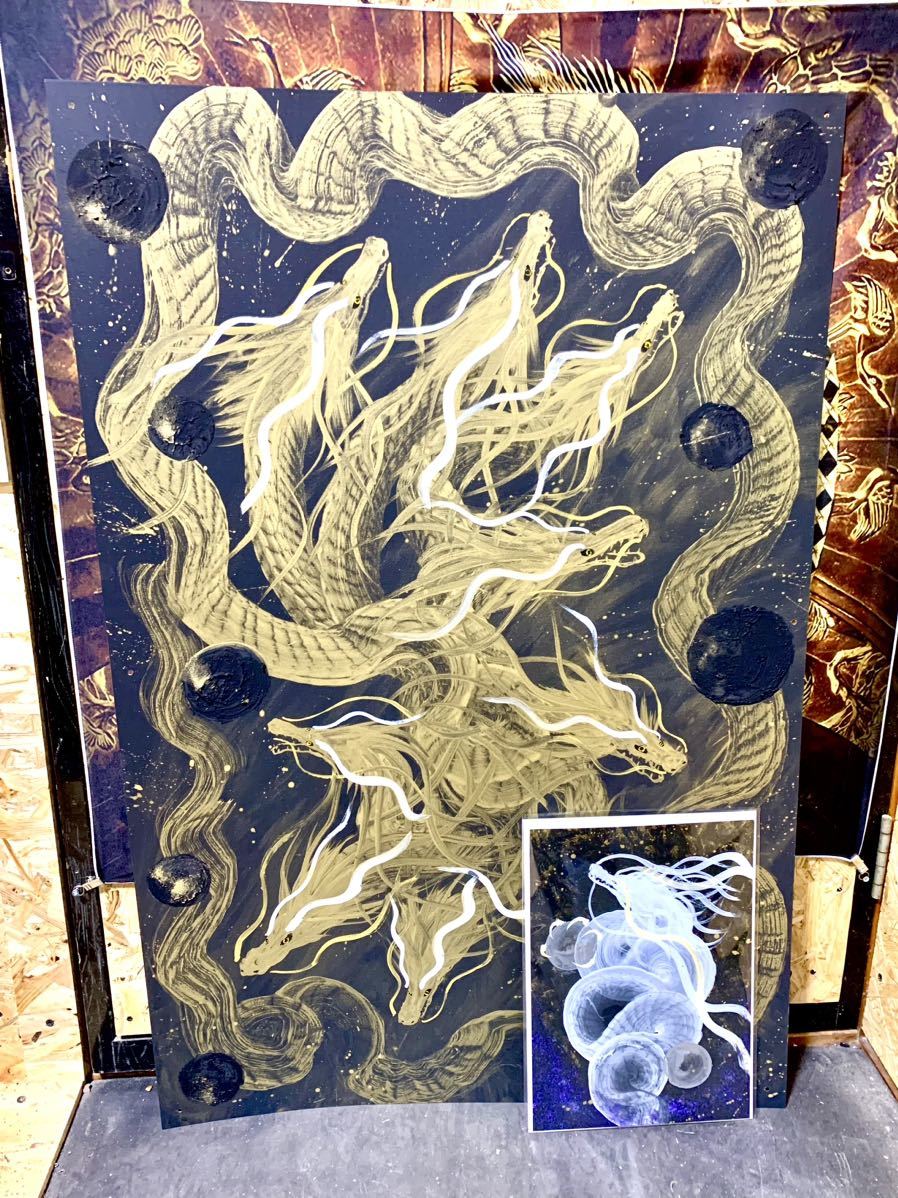 最低価格の 【金龍】 龍神エネルギーアート✨縁起物 一筆龍 絵画 置物