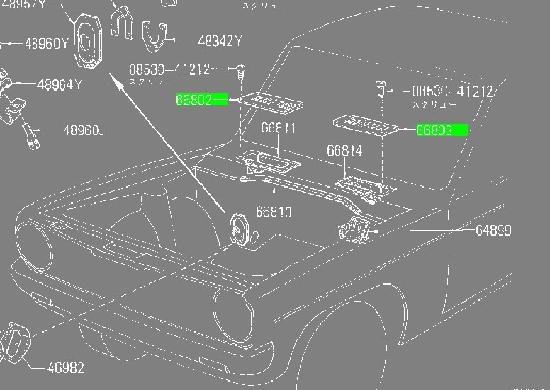 【日産純正新品】NISSAN 未使用品 ★希少廃番品★ サニートラック カウルパネルグリル カウルグリル 左右セット B120 B121 B122 サニトラ_画像4